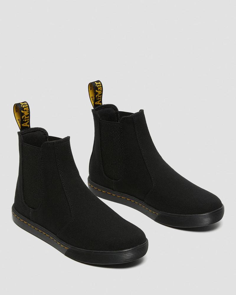 Women's Dr Martens Makela Canvas Casual Chelsea Boots Black | AU 125KOR